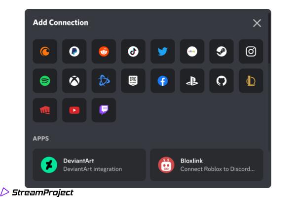 Discord bietet viele mögliche Verbindungsoptionen